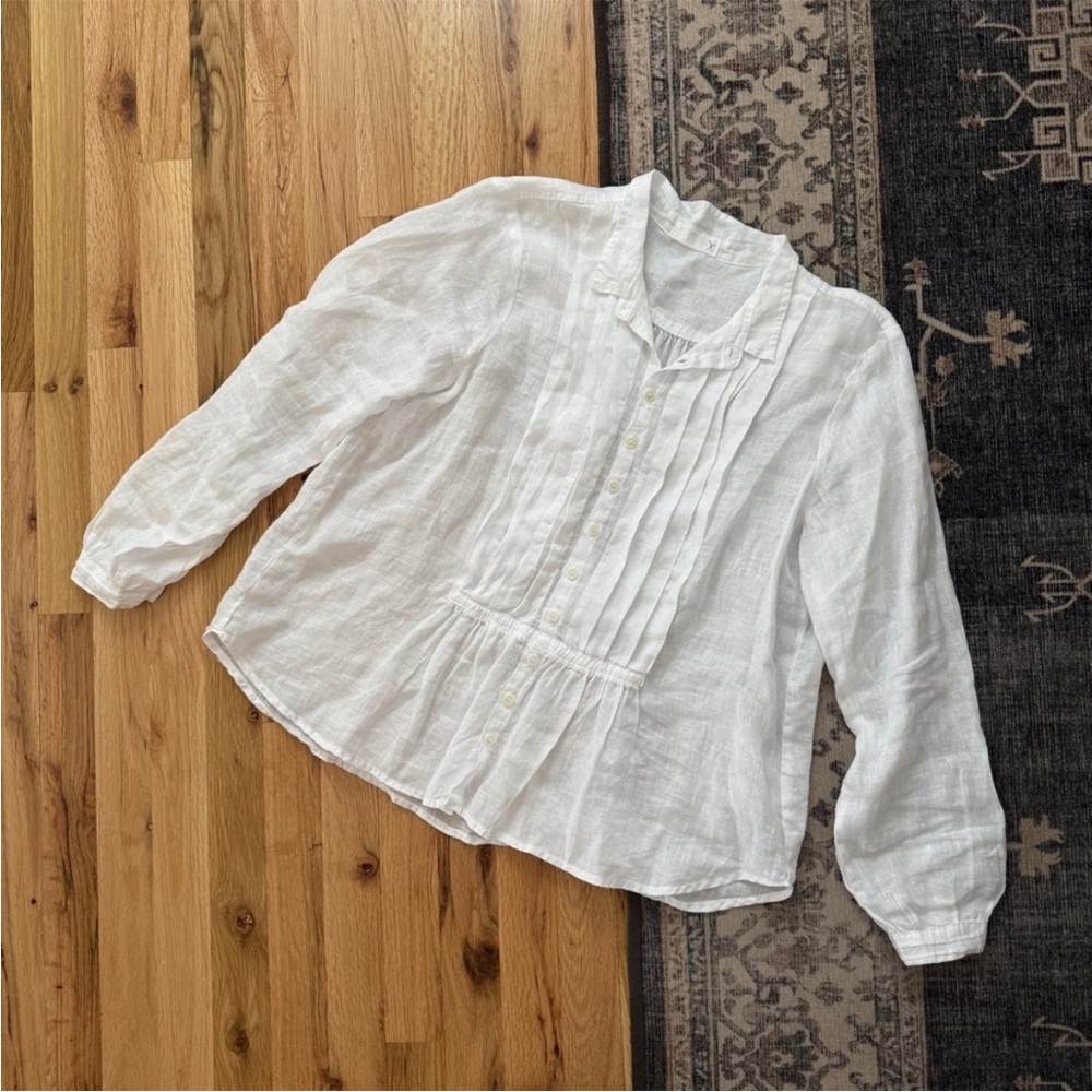 White Women's Ruffled Blouse - Picture 3 of 7
